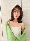 ミニウルフレイヤーカット顔周り前髪韓国ミディアムロング/池袋