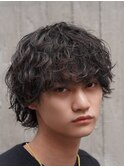 渋谷メンズマッシュウルフカット緩めシャドウパーマルーズパーマ