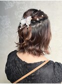 【ボブハーフアップヘアアレンジ】成人式ヘアセット/卒業式ヘア