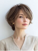 Heart's美人設計と白髪ぼかし専門店 青山表参道店 脱白髪染め/ショートヘア【ハーツ】&nbsp;白髪ぼかし脱白髪染め似合わせショートボブ40代50代60代