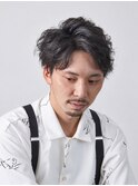 センターパート/ソフトツイスト/アップバンク/スーツ/モテ髪