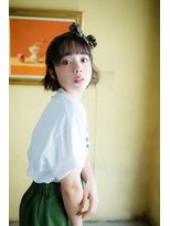 ページボーイ美容室&nbsp;シンプルボブ×スカーフアレンジ