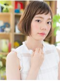 ★ナチュラルカラー個性的斜めバングの小顔ボブ20代30代40代★7