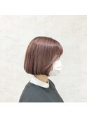 ピンクベージュ×タンバルモリボブ