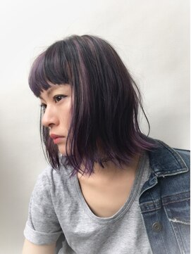 トーストアンドバナナズ 下高井戸(TOAST&BANANAS) 【アクセントインナーパープル】　外ハネボブ　【下高井戸】