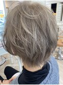 ショートスタイル→白髪ボカシ、ミルクティーベージュ★