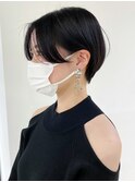 ハンサムショート_斜めバンググレージュカラーシルキー_ba443671