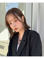 ミンクス 青山店(MINX) ストレートタッチの切りっぱなし外ハネボブ　インナーカラー