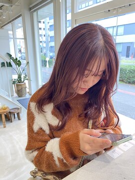 グリーン(green) リナ ブリーチ無しカラーのカシスブラウン