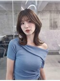 美髪韓国レイヤーイメチェン夏ハイライトカラーくびれヘア