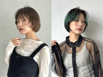 ヘアーアンドメイク ブロッサム 志木南口店(HAIR&MAKE Blossom)の写真/≪ボブ≫×≪インナーカラー≫で髪にデザイン性を与え、自宅でも簡単に動きの出しやすいデザインに☆