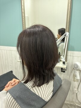 メモリーズ 水天宮前店(Memories) 結べるロブボブ外ハネ似合わせカット白髪ぼかし30代40代50代60代