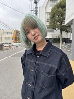 フィット ヒュー 千葉(fit hue) ミルクティーブロンド/ダークブルー/デジタルパーマ/千葉駅