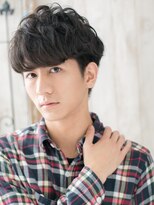 モッズヘアメン 札幌月寒店(mod's hair men) 学生ブラック爽やか波打ちパーマ刈り上げマッシュr札幌月寒