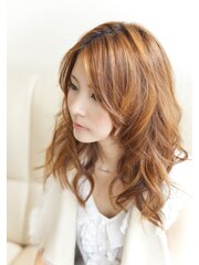 ふわふわカーリーオレンジベージュ　hair　produce　by　ozy☆