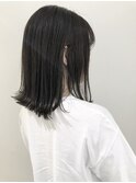 ダークグレージュ×外ハネロングボブ