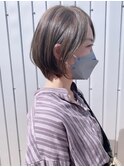 ひし形ボブ × オリーブグレージュ