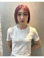 ヴィオットバイサロン(Viot by Salon)&nbsp;大人ハイトーンピンクボブシースルー前髪