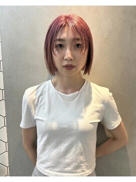 ヴィオットバイサロン(Viot by Salon) 大人ハイトーンピンクボブシースルー前髪