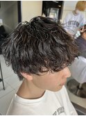 波巻きスパイラルパーマ ツイストスパイラル刈り上げマッシュ