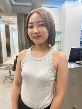 ユイマァル 岡山店(YUIMARL) 切りっぱなしボブ×ミルクティーベージュ