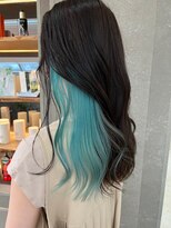 ロンドシェリ 仙台(Lond Cheri)&nbsp;ターコイズインナーカラー/ケアブリーチ/ブリーチ/ダブルカラー