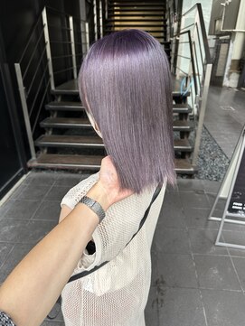 ロンド レア 天神大名店(Lond Le’a) ダブルカラーラベンダーカラー透明感カラーケアブリーチ韓国ボブ