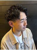 ツイストスパイラルパーマ アップバング 束感 メンズショート