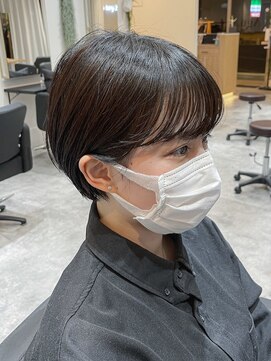 ベンジー 中目黒店(benji) 大人可愛い20代30代40代黒髪前下がりショートボブ丸みショート◎
