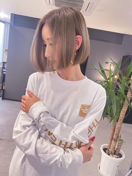 キング 高槻(K!ng) ハイライトカラーミルクティーベージュケアブリーチダブルカラー