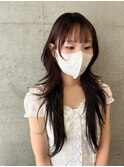 韓国ロングヘア/ハッシュカット/レイヤースタイル/韓国スタイル