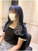 ダブルカラー/黒髪/ボブルフ/ネビージュ/原宿/インナーカラー