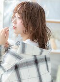★メルティカラー小顔ミディアムウルフウェットヘア20代30代★1