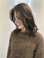 エムサロン 元総社(emusalon)&nbsp;《Yachida》ミディアムヘア×オリーブベージュ