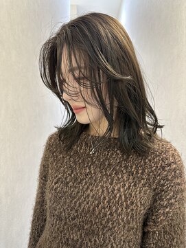 エムサロン 元総社(emusalon) 《Yachida》ミディアムヘア×オリーブベージュ