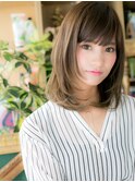 斜めバングオリーブアッシュレイヤーカットh4北浦和20代30代40代