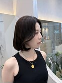 大人可愛い韓国風ボブくびれボブレイヤーボブ顔周りレイヤー