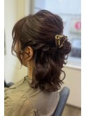 綺麗め大人お団子ハーフアップアレンジ☆☆