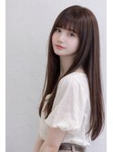 パッツン前髪×ココアブラウン