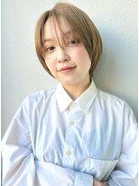 モッズヘア 越谷(mod's hair)&nbsp;ハイトーンベージュ/ショートボブ/ブリーチカラー/小顔ヘアp越谷
