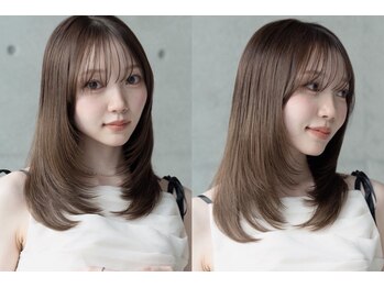 オーブ ヘアー エルナ 仙台東口店(AUBE HAIR elna)の写真/本店予約No.1◎高満足度で3種類トリートメントから選べる艶カラー×顔周りレイヤーカット