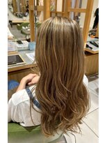 アース モード 新小岩店(EARTH/M) ハニーベージュ×コテ巻き仕上げ