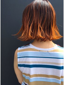 クロックレス (CLOCKLESS) バレイヤージュ　×　オレンジ＃CLOCKLESS伊勢崎