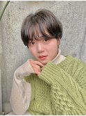 ナチュラルパーマのショートボブ