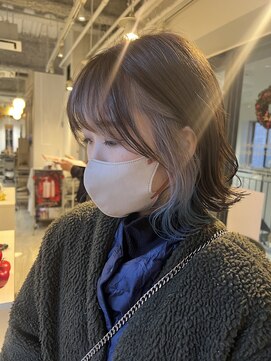 フィゼル 福島店(fizelle) インナーカラーシルバーブルー＊いけもとみお