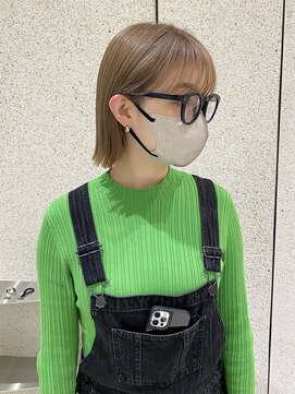 マイル 渋谷(mile) 切っぱなしボブ×アッシュベージュ