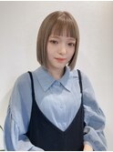 切りっぱなしボブ×オン眉