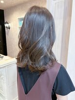 キャアリー(Caary)&nbsp;福山人気グレージュcaaryセミロングブリーチなし透明感韓国風