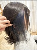 《イヤリングカラー》ネイビーブルー×アッシュグレージュ