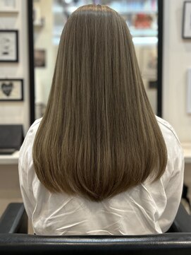 サロン ハナノ(Salon Hanano) 上品ロングレイヤー透明感カラーオリーブベージュ赤み消しカラー